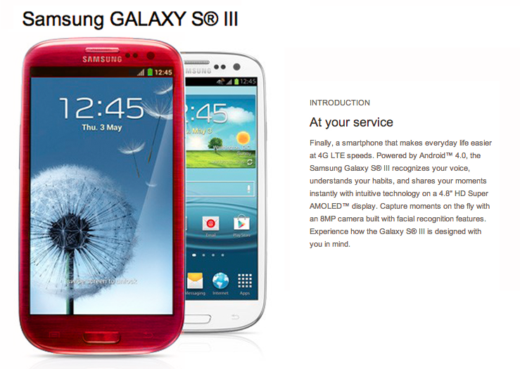 Red Samsung Galaxy S3