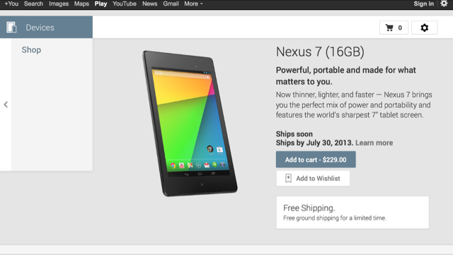 Google Play Nexus 7