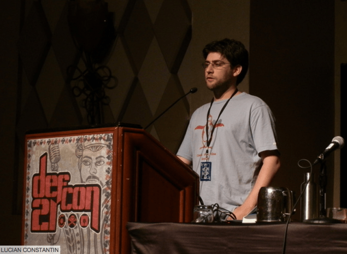 Craig Young demonstrating the hack af the Defcon security conference
