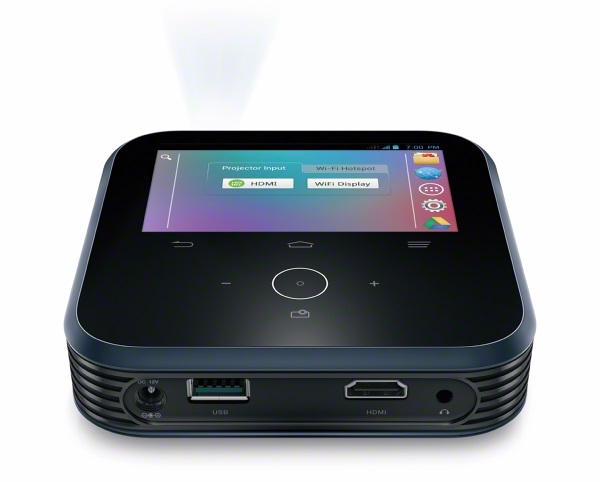 ZTE Projector on stand back