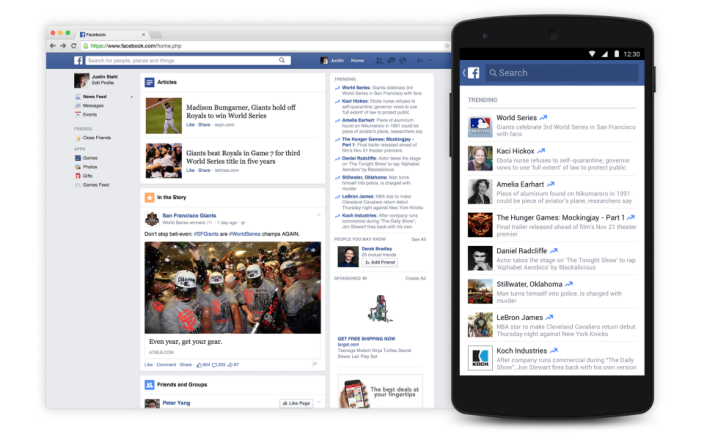 Facebook Trending Android iOS