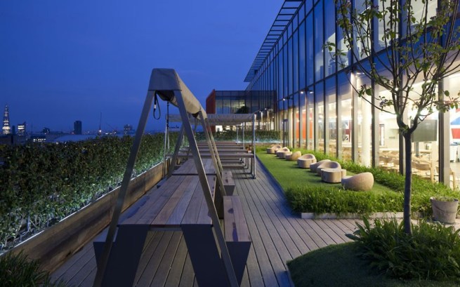 The roof terrace of Google's London HQ