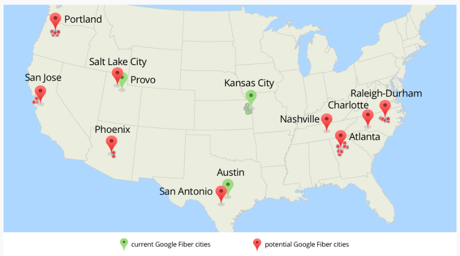 Google Fiber cities