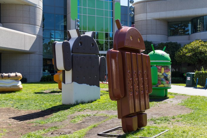 Android lawn statues