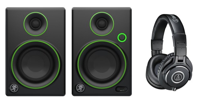 mackie-monitors-audio-technica-headphones