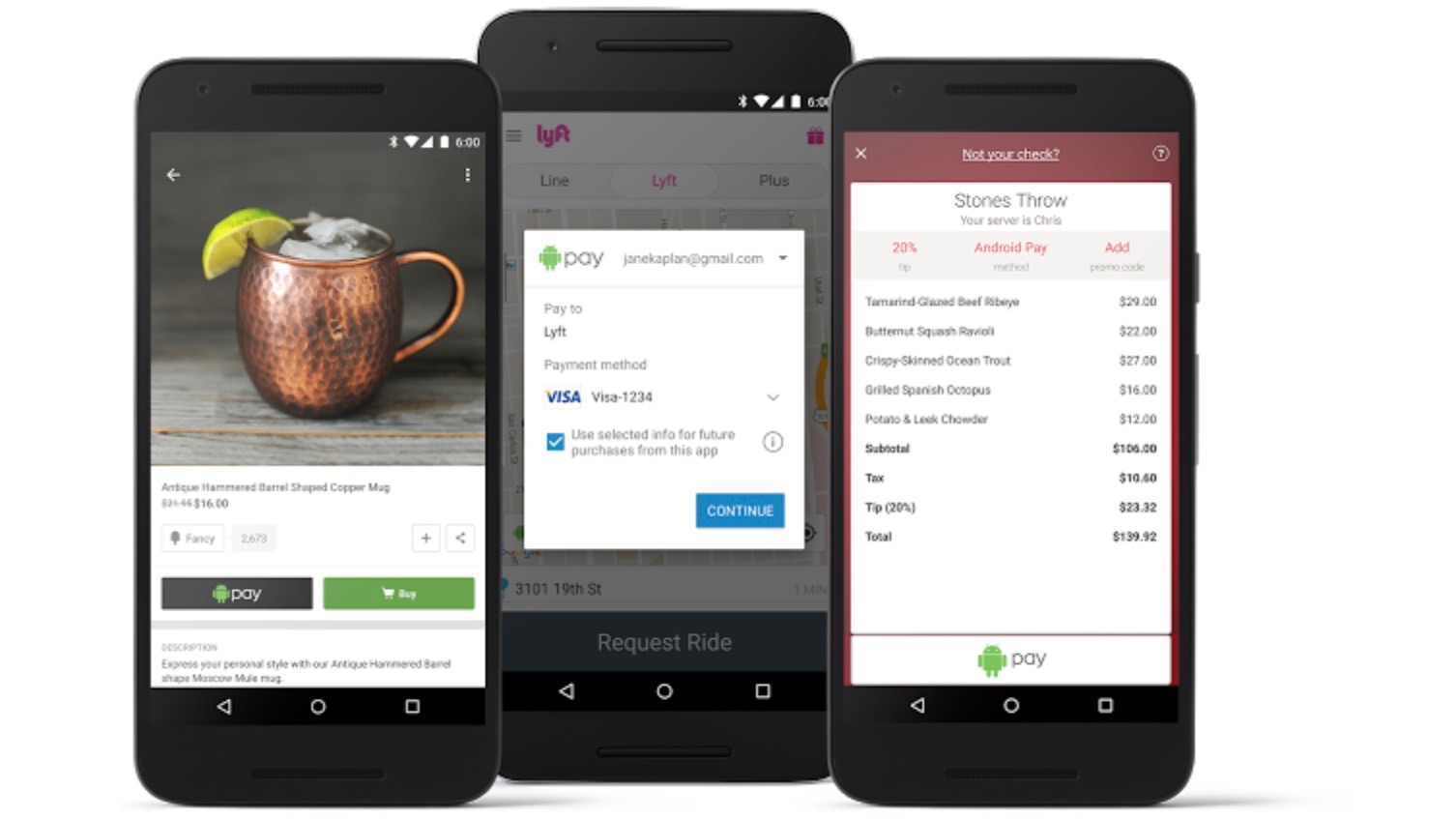 Android Pay in app payments