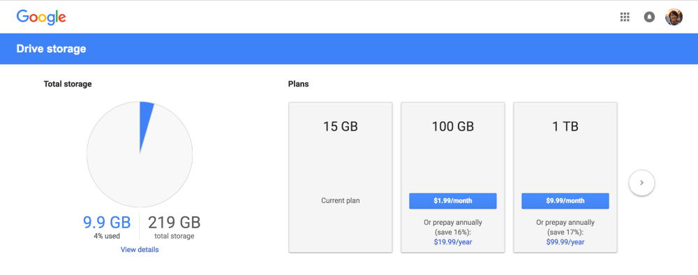 google-drive-storage-options