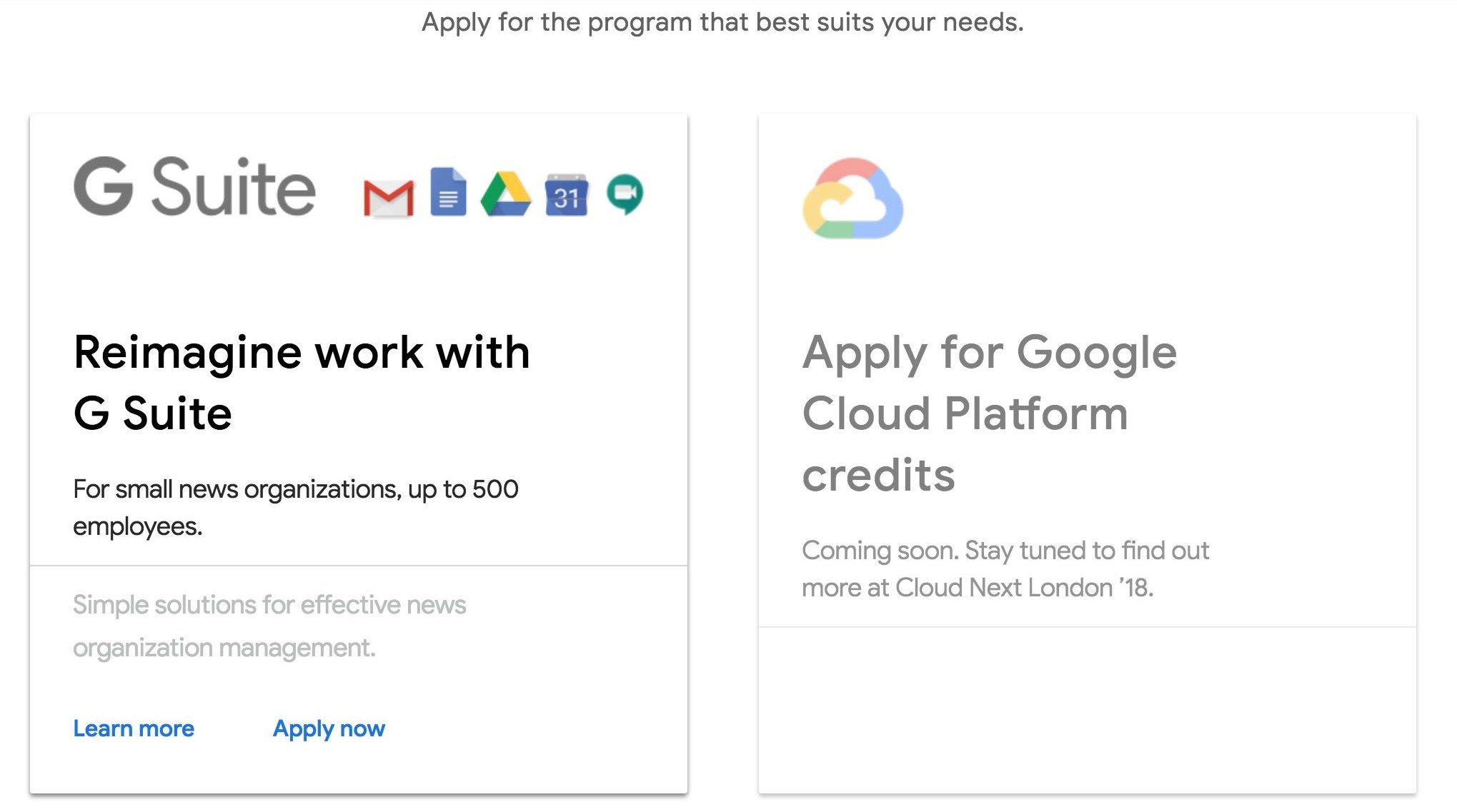 Google News Initiative Cloud Program