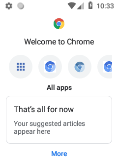 Android Chrome Touchless New Tab Page
