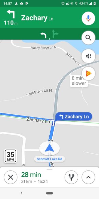 Google Maps road speed limits