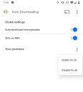 Google Podcasts auto downloading