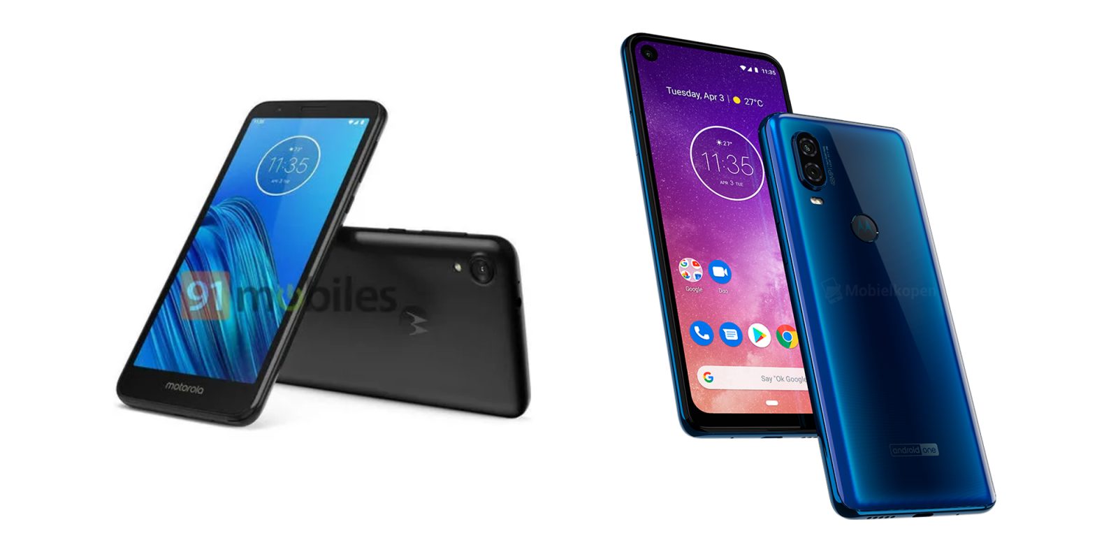 Moto E6 and Moto One Vision renders
