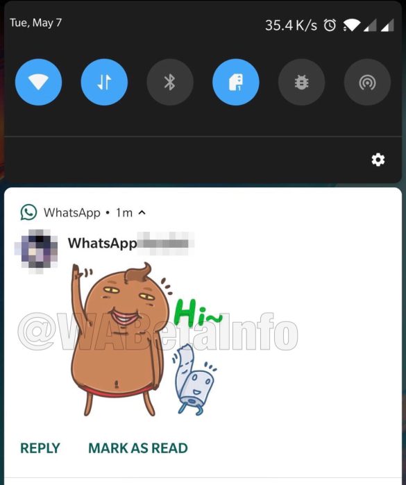 WhatsApp Beta Sticker Notification Previews