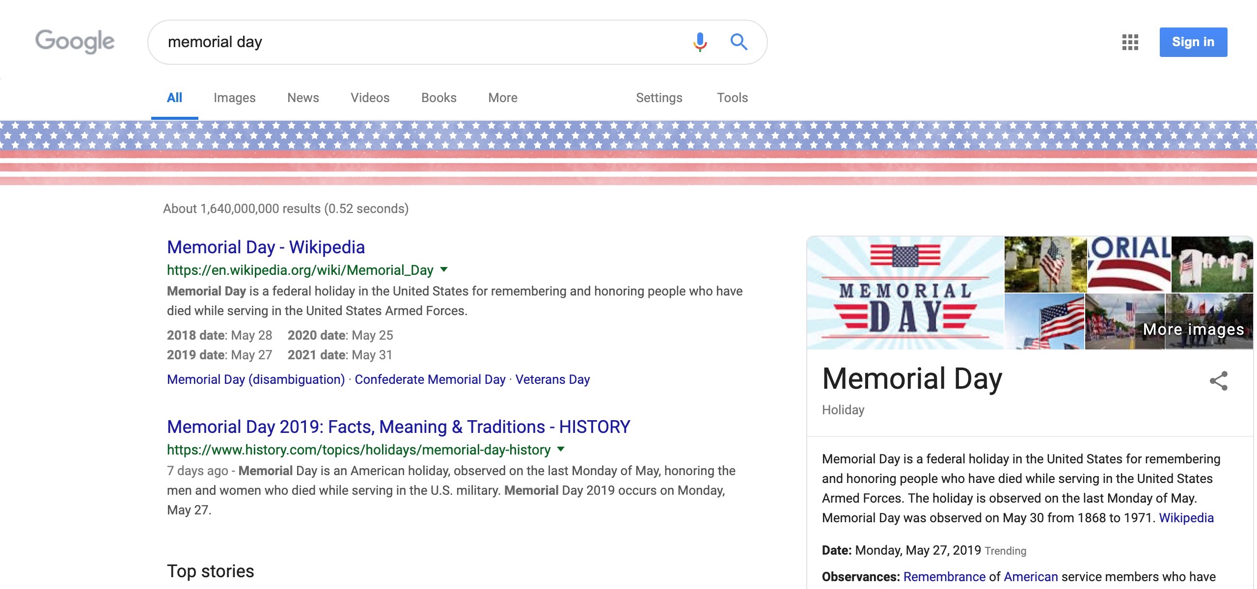Google Doodle Memorial Day
