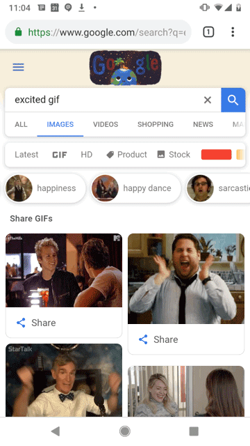 Google Images shareable GIFs