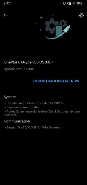 OxygenOS 9.0.7 OnePlus 6