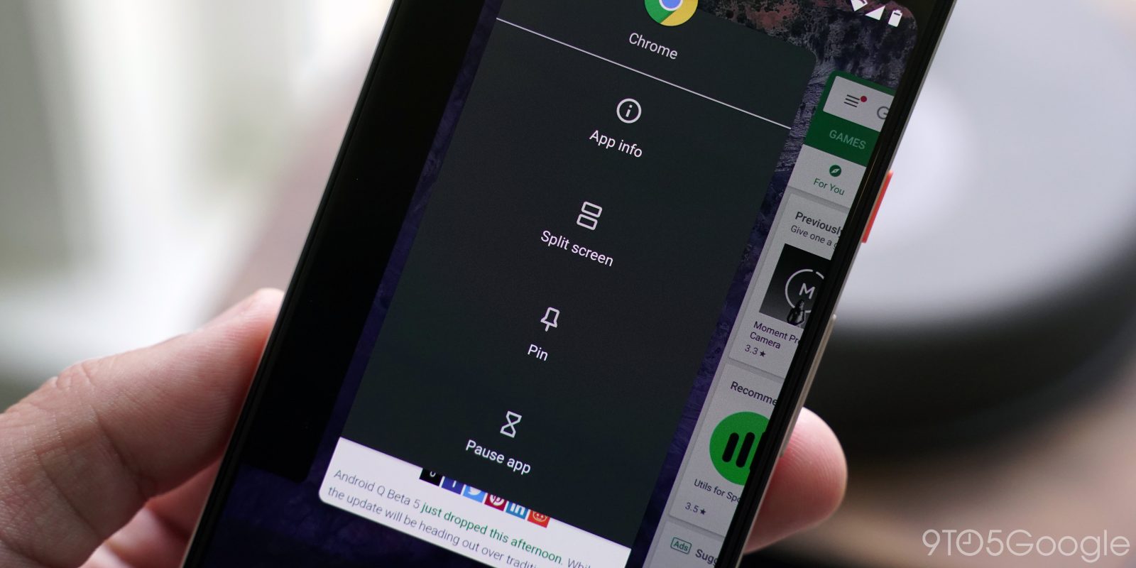 android q screen pinning gesture