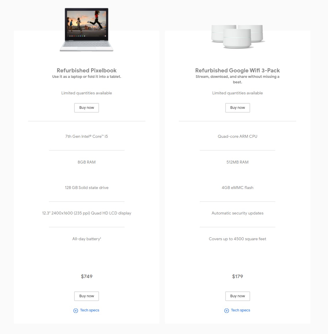 google store refurbished products