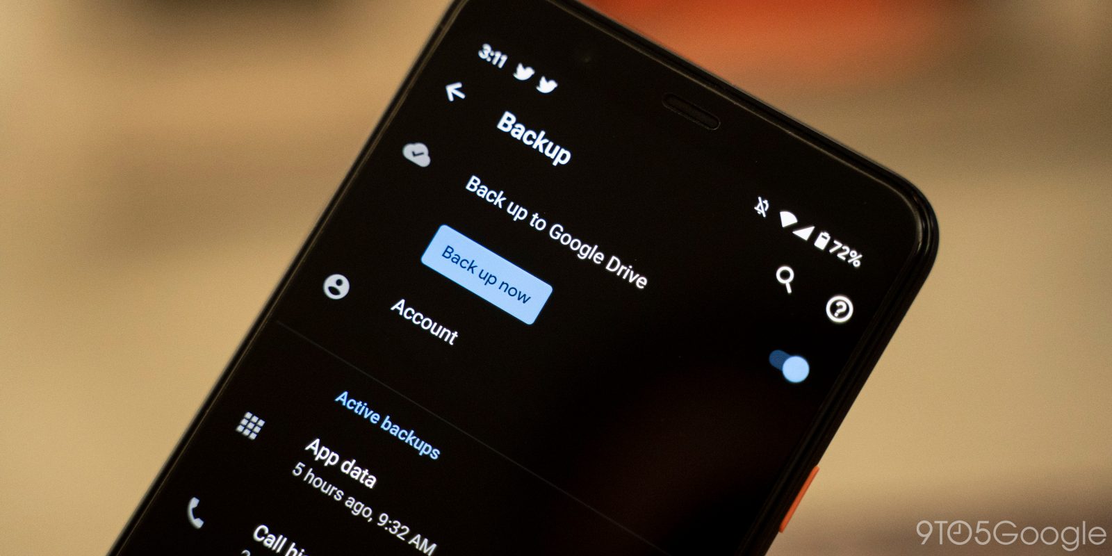 android google drive backups pixel 4