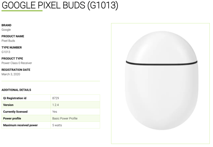 Pixel Buds Wireless Power Consortium charging certification