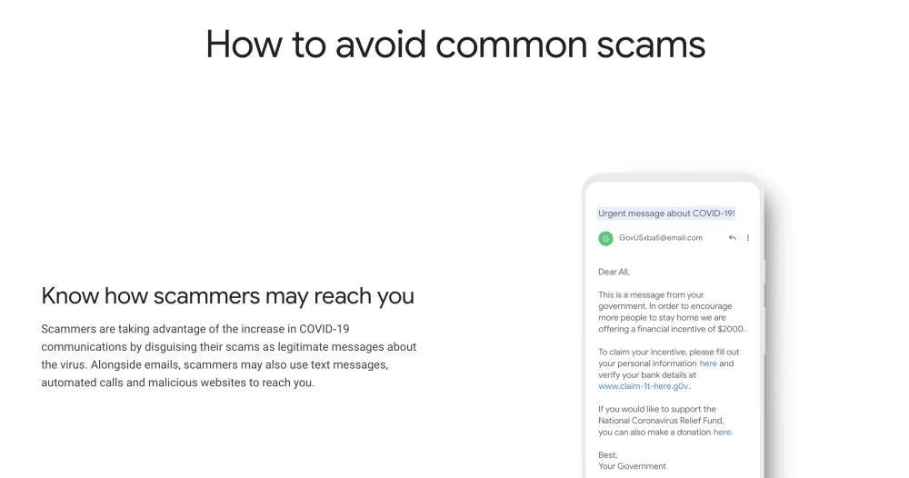 Google security COVID‑19 scams