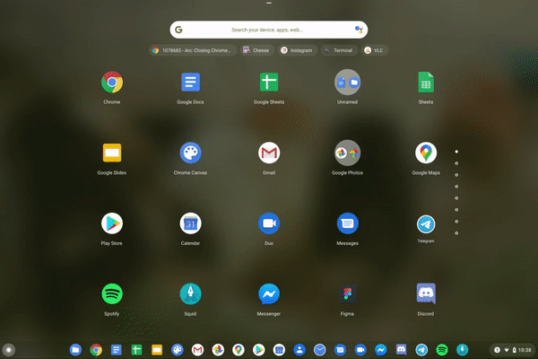 chrome os app drawer ghost icon