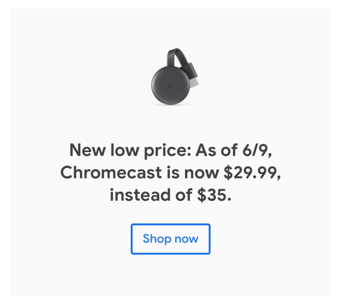 Chromecast price cut