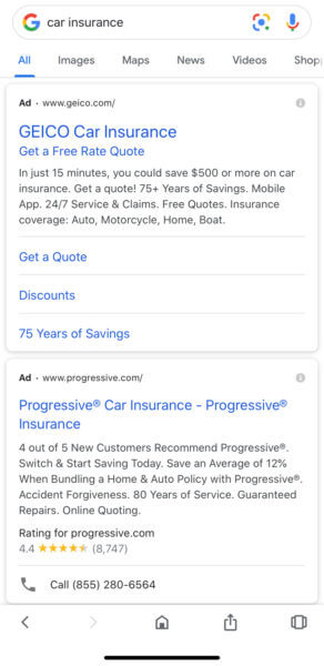 google search bigger ad text
