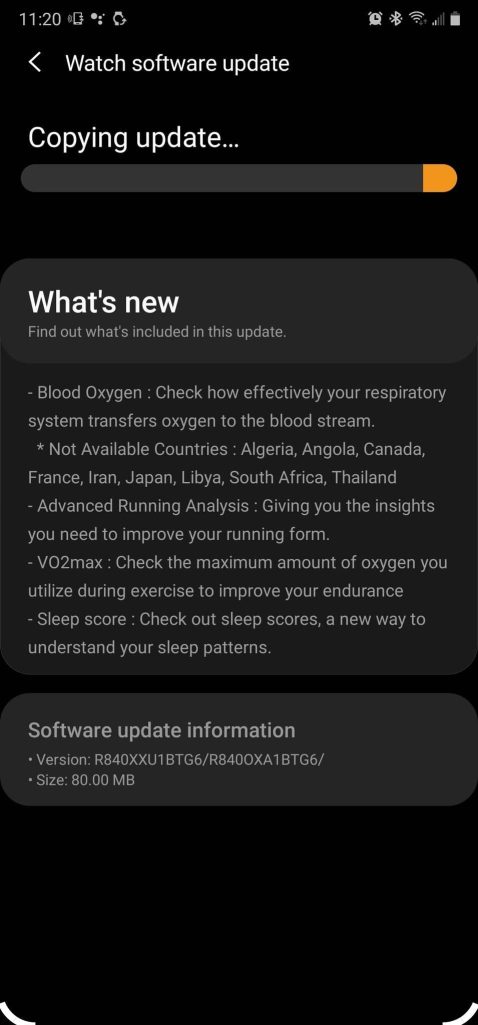 galaxy watch 3 update blood oxygen