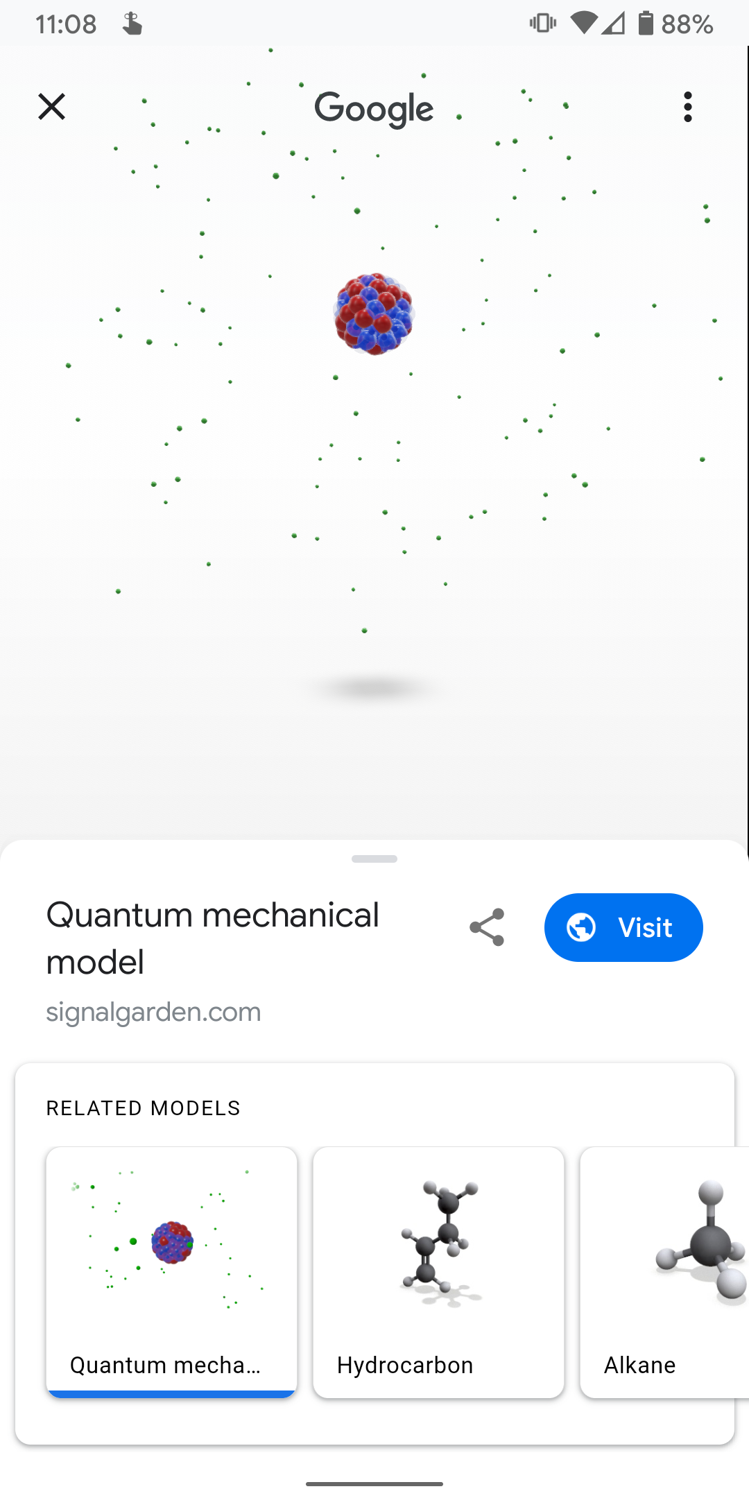 Google Search 3D Quantum mechanical model