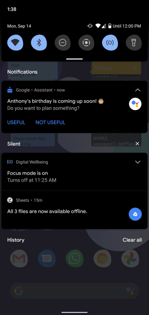 Google Assistant birthday reminders