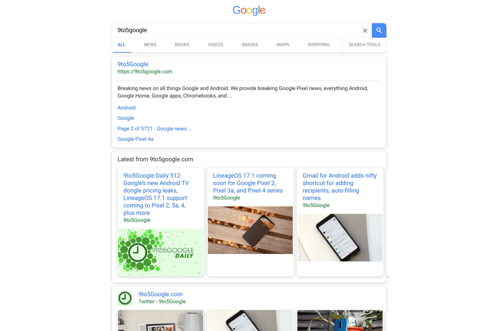 Google Search mobile bug
