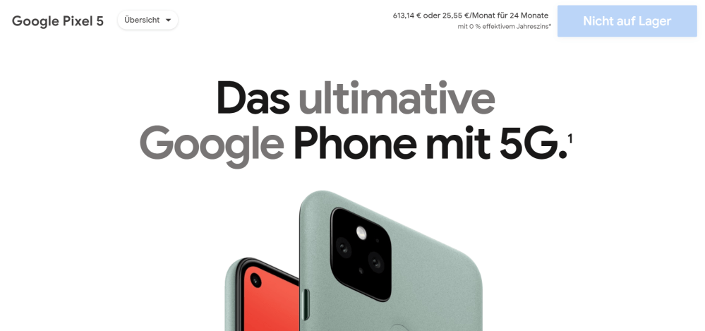 pixel 5 out of stock germany