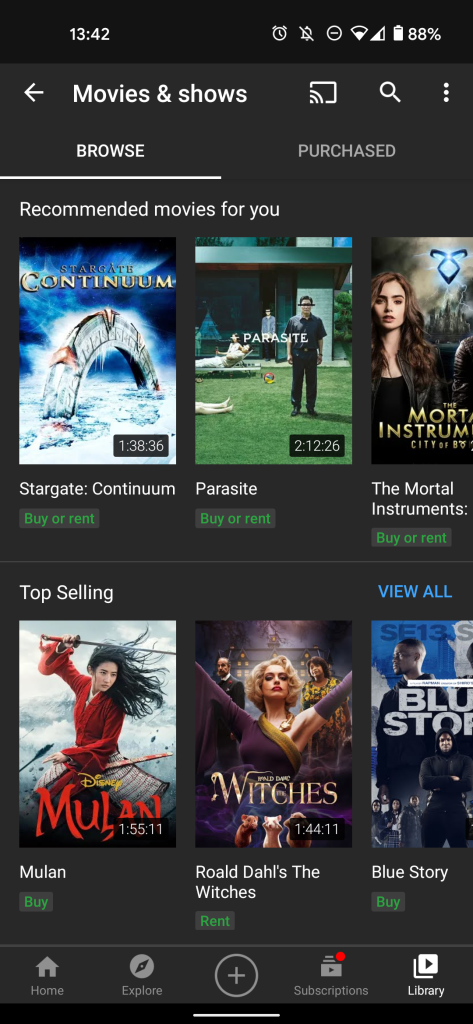 youtube your movies and shows