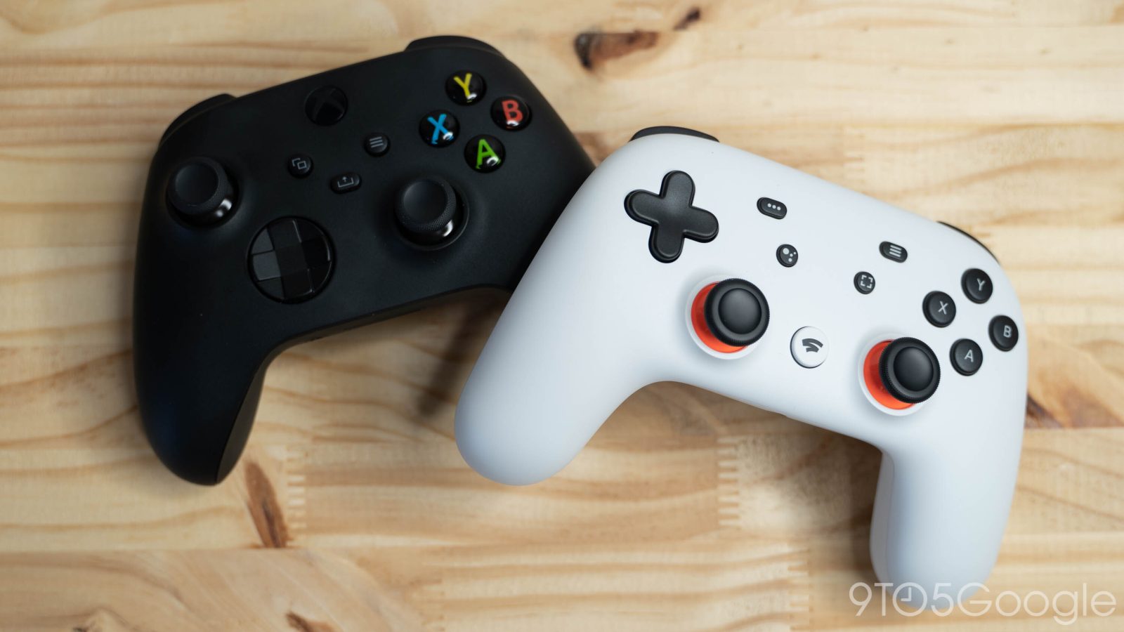 Xbox and Stadia controllers
