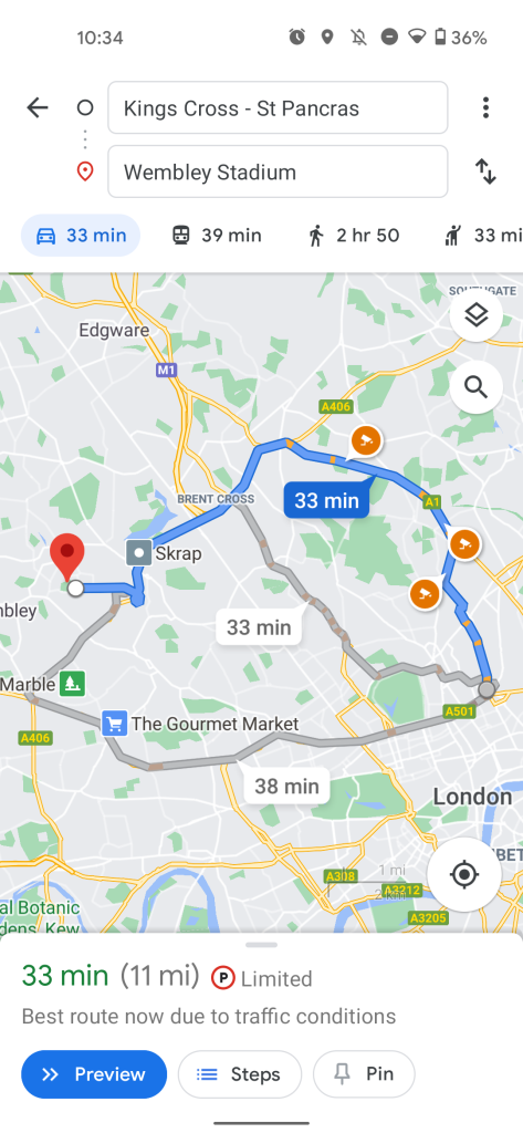 google maps route option ui