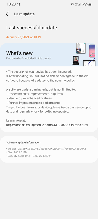 galaxy s20 february patch