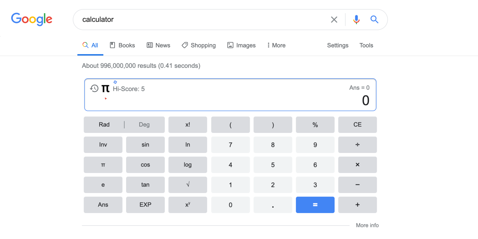 Google pi day calculator
