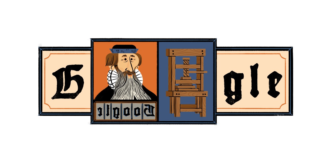 Johannes Gutenberg Google Doodle