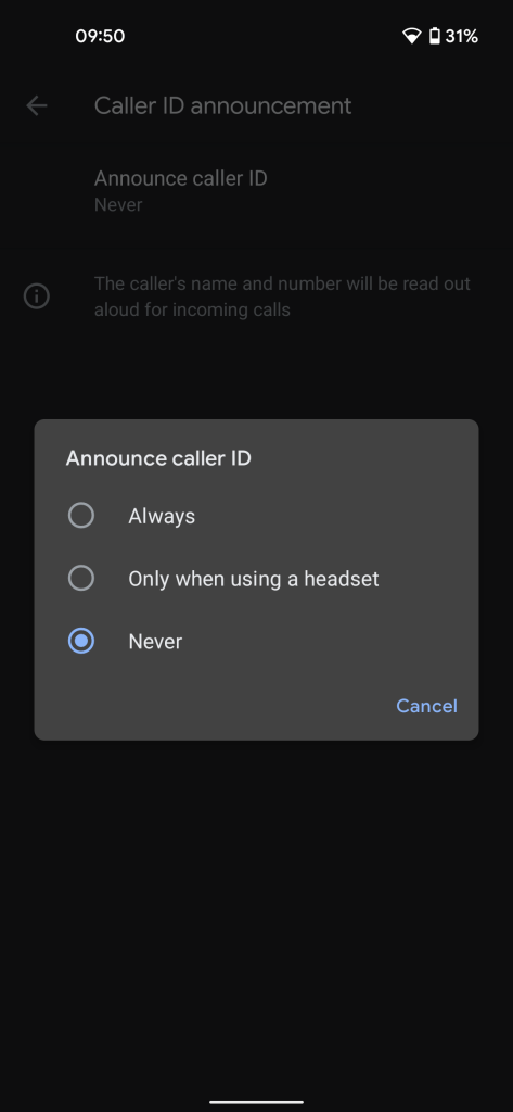 google phone caller id