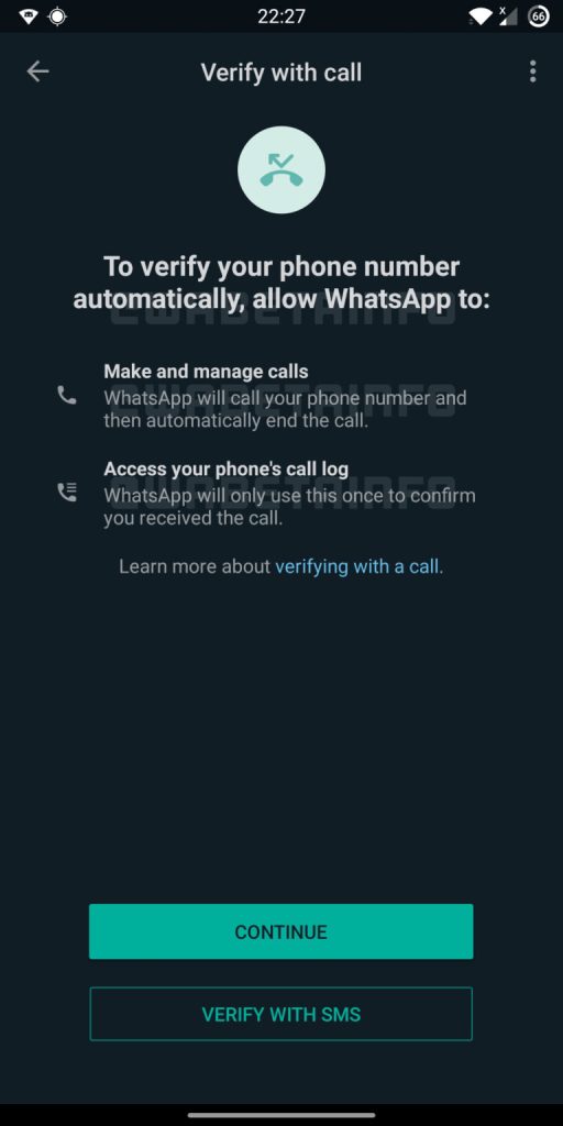 whatsapp verify account