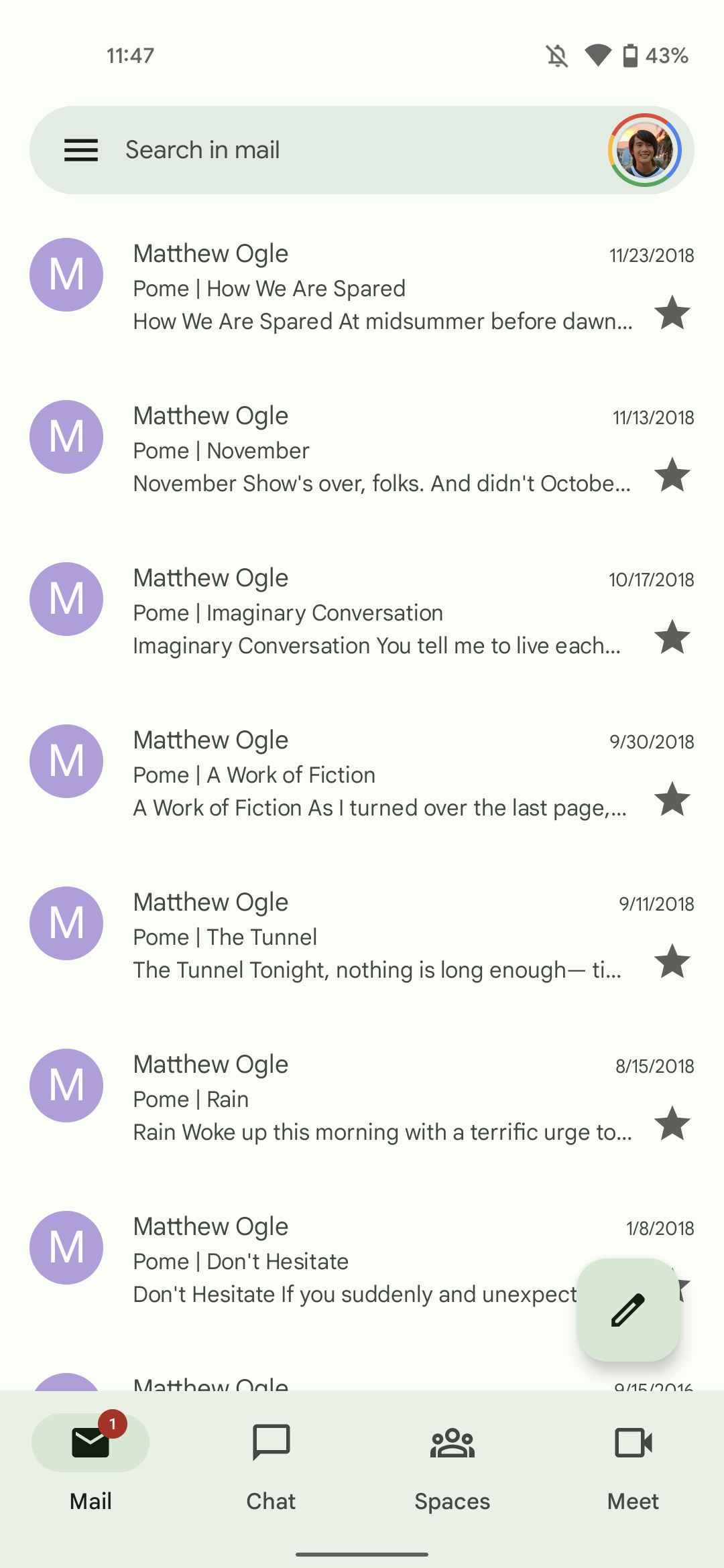 Gmail Material You redesign