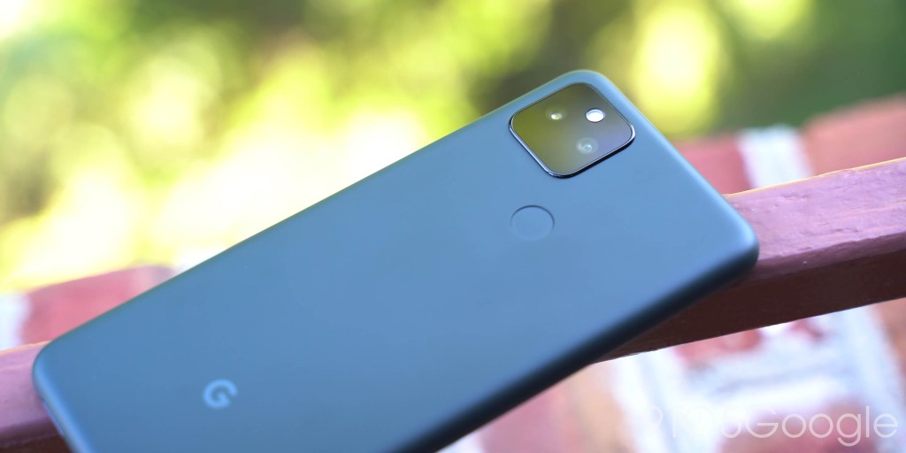 Google Pixel 5a with 5G rear panel and camera layout in Mostly Black