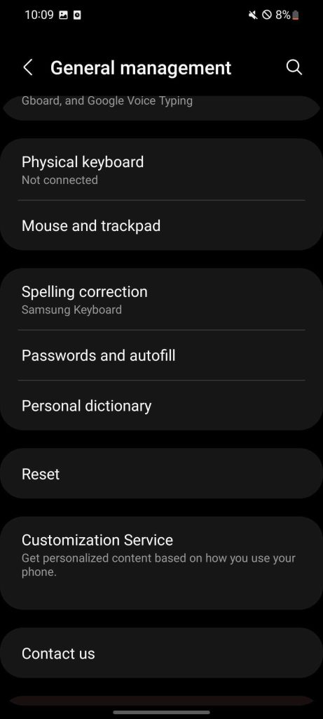 PAsswords and autofill Galaxy