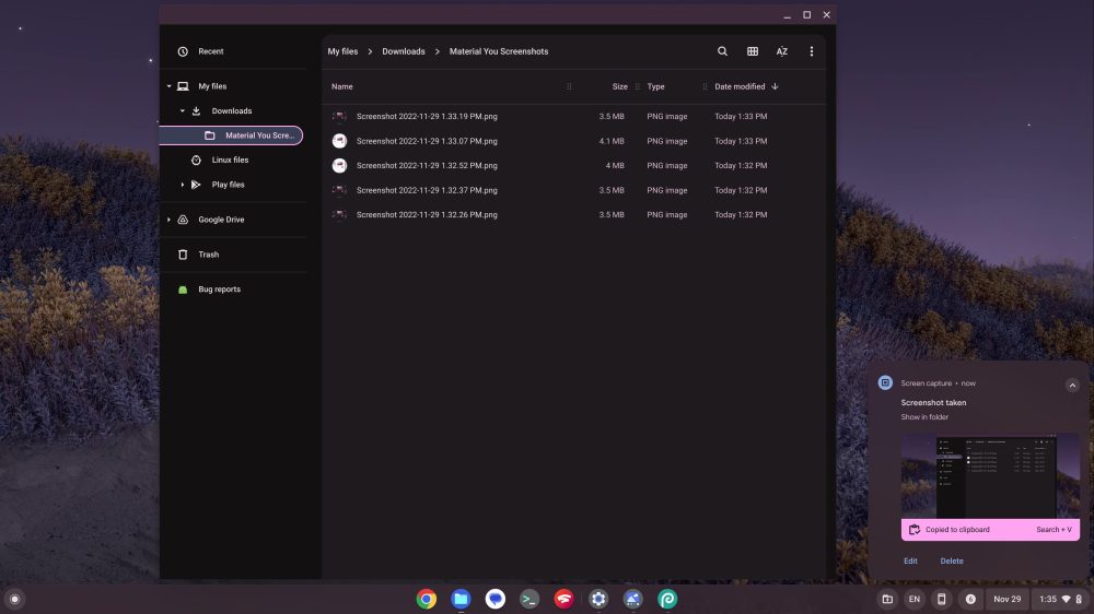 ChromeOS Material You redesign Files app and notifications
