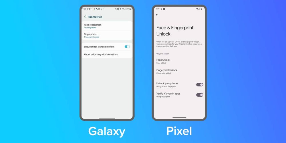 set fingerprint face unlock android galaxy pixel