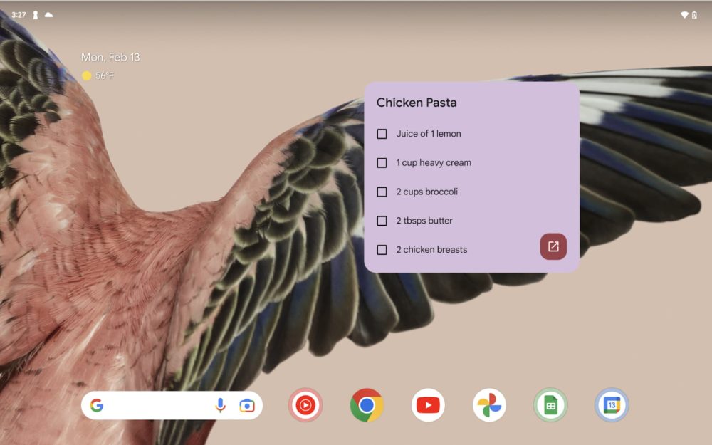 Pixel Tablet Google Keep